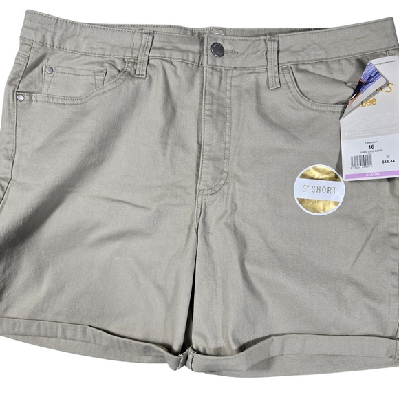Riders by Lee Pants - Riders by Lee Womens Midrise Short Pure Cashmere Tan 196MAWP Size 16 NWT